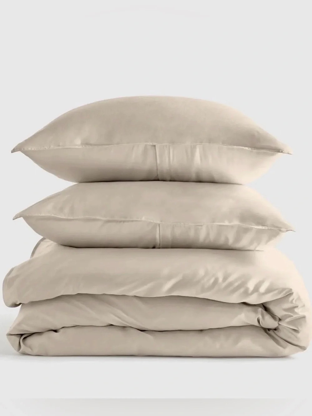 NWT Quince Organic Bamboo Duvet Cover Set, King/Cal (Sand)